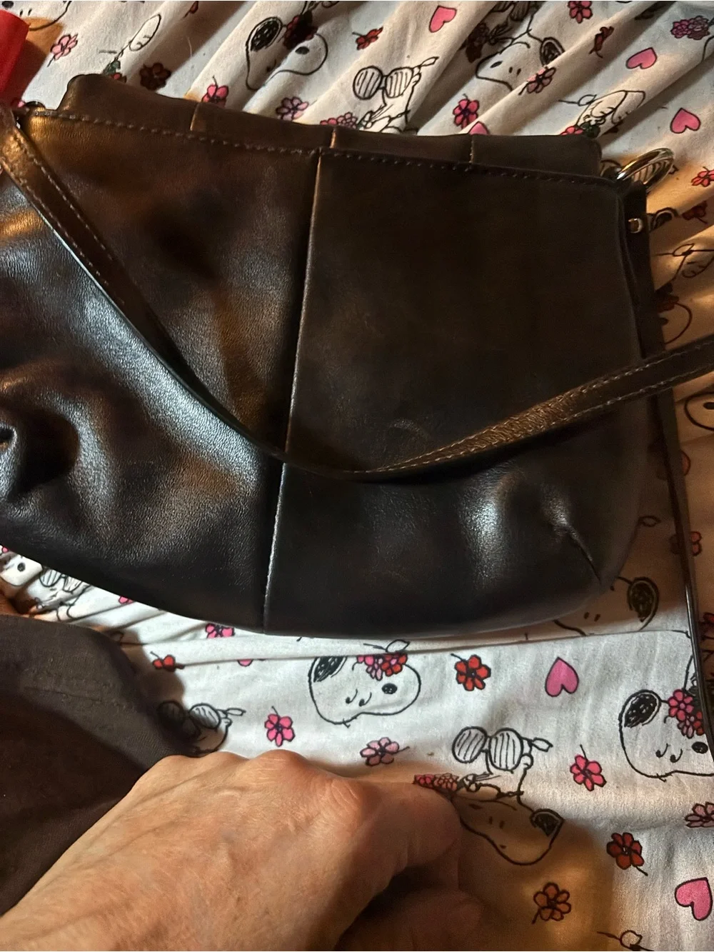 Coach Classic Black Leather Crossbody Bag with Buckle Detail 9x7 1/3